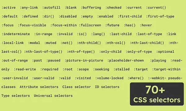70+ CSS Selectors